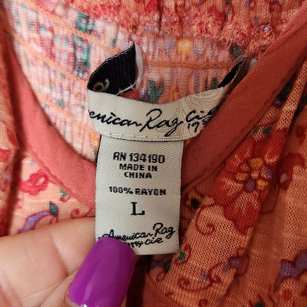 🌸🌺American Rag Pink and Orange Spaghetti Strap Maxi Dress❣️ - Picture 2 of 5